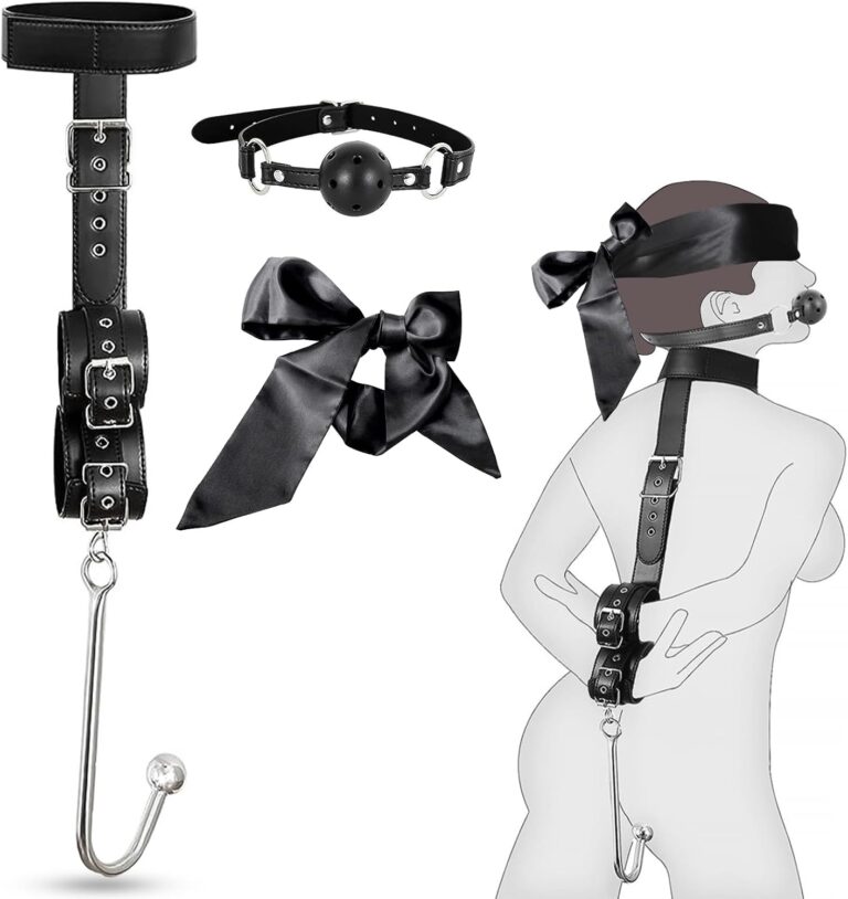 BDSMAGE kit bondage con manette, benda, gag e plug