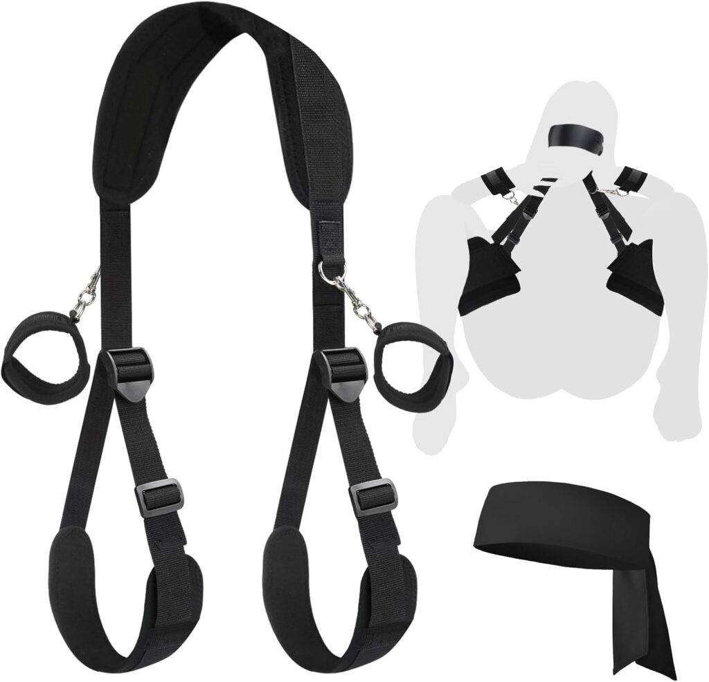 Warkart kit bondage con cinghie per cosce e manette