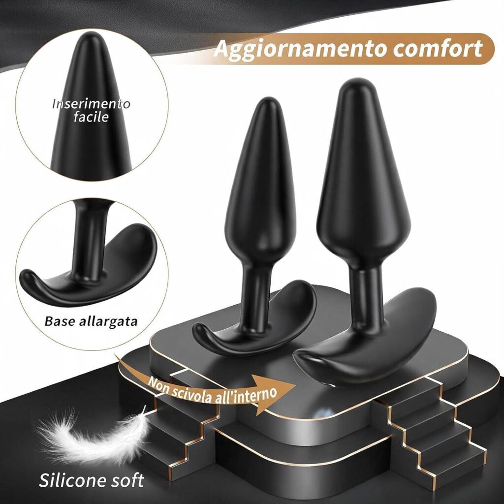 Tagnaff set 3+1 – plug anali e vibratore con telecomando – foto 4