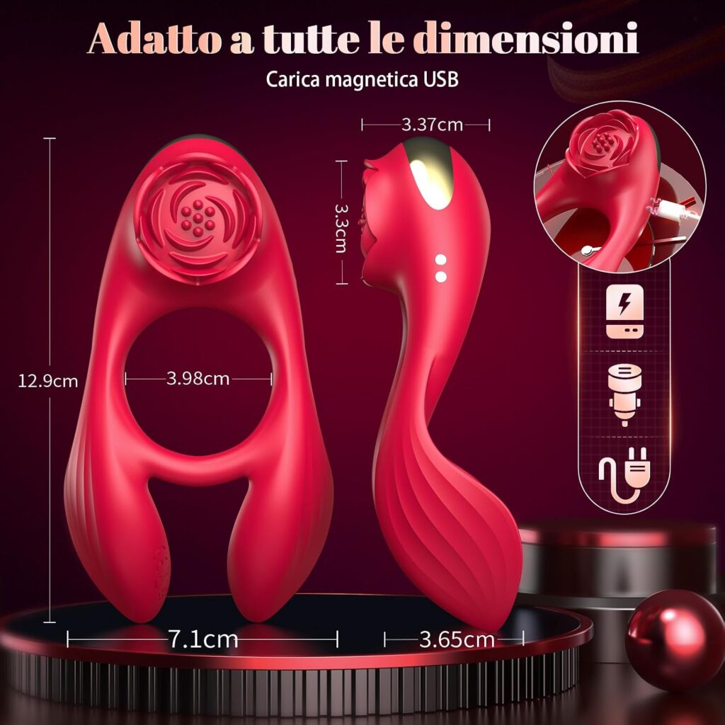 Rinofans anello vibrante a rosa per coppia – foto 5
