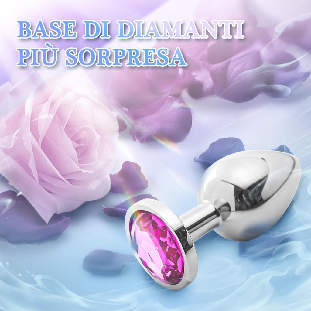 Cacuola plug anale piccolo in acciaio con gioiello – foto 5