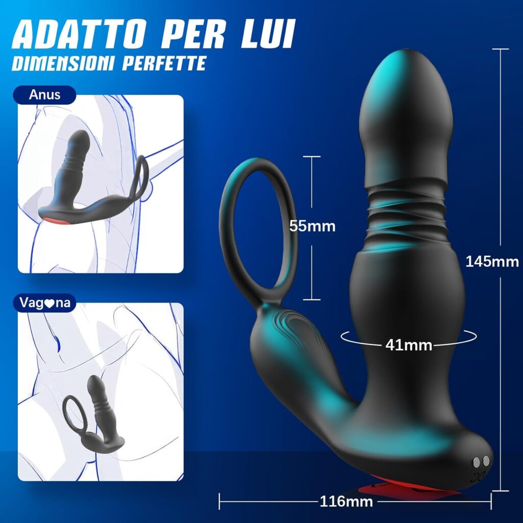 Vibratore prostatico 3 in 1 con anello e telecomando – foto 5