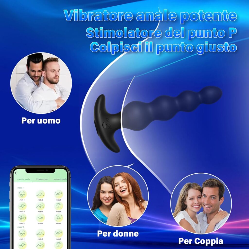 Govirt plug vibrante a sfere da 14 cm con controllo app – foto 4
