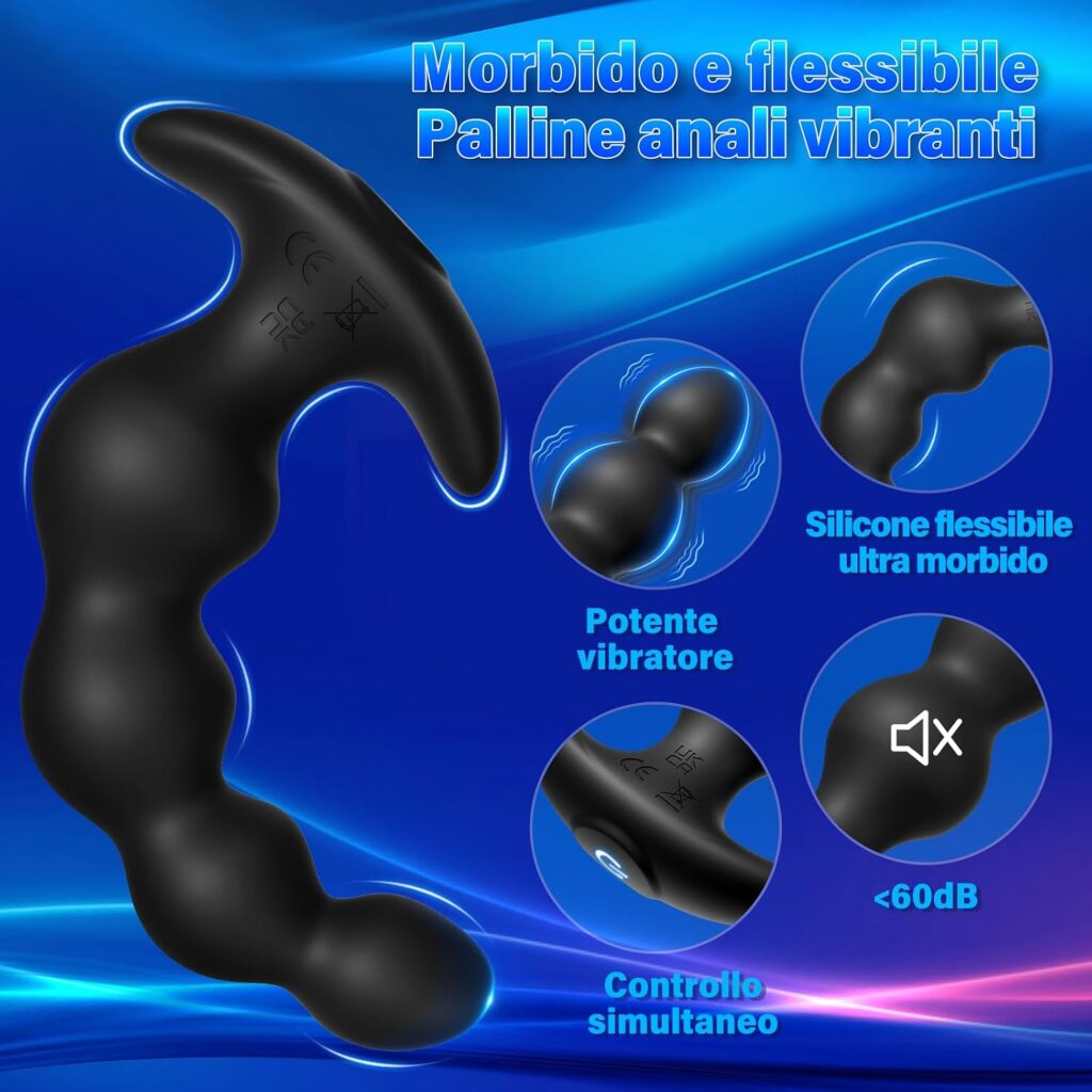 Govirt plug vibrante a sfere da 14 cm con controllo app – foto 3