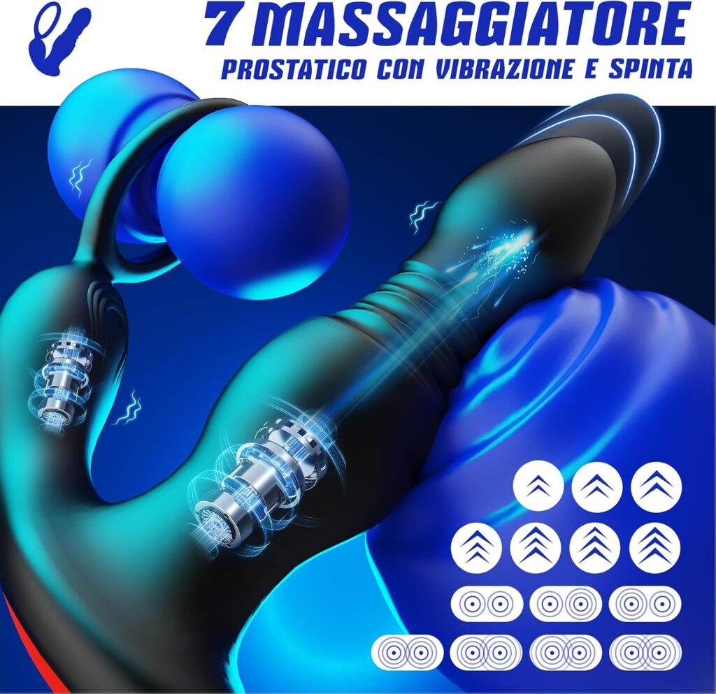 Vibratore prostatico 3 in 1 con anello e telecomando – foto 2