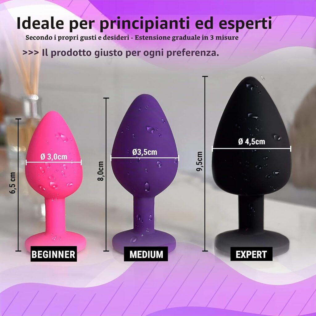 Set 3 plug anali in silicone S-M-L – foto 5