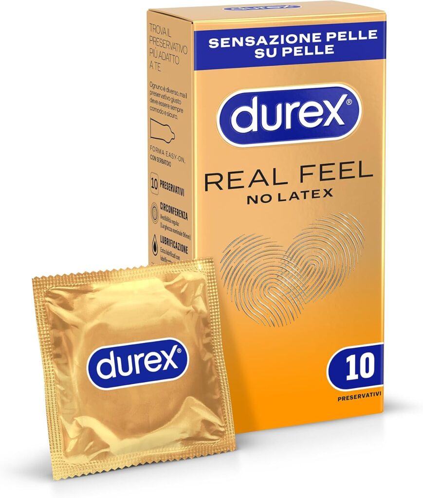 Durex Real Feel – preservativi senza lattice, 10 pz