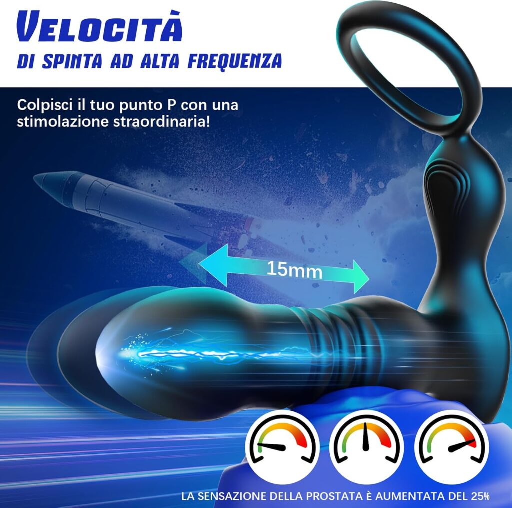 Vibratore prostatico 3 in 1 con anello e telecomando – foto 3