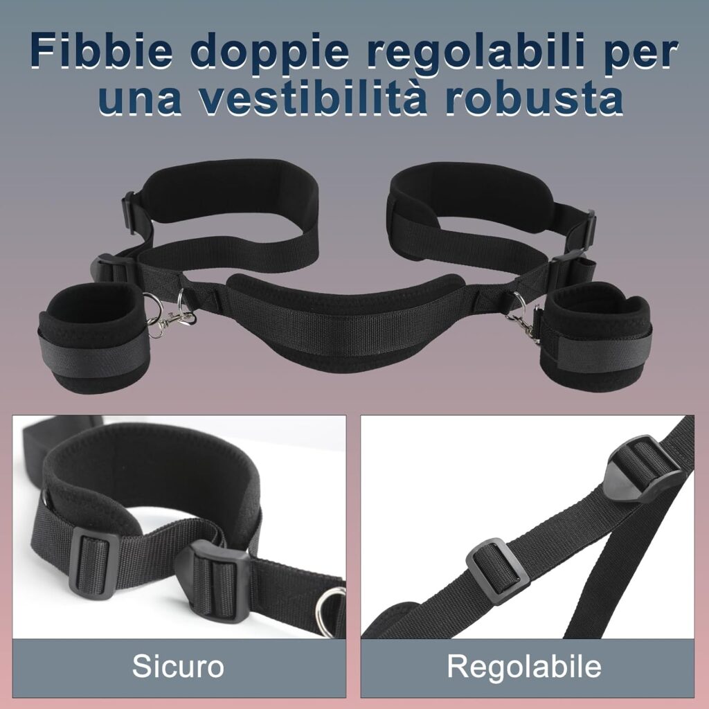 Warkart kit bondage con cinghie per cosce e manette – foto 3