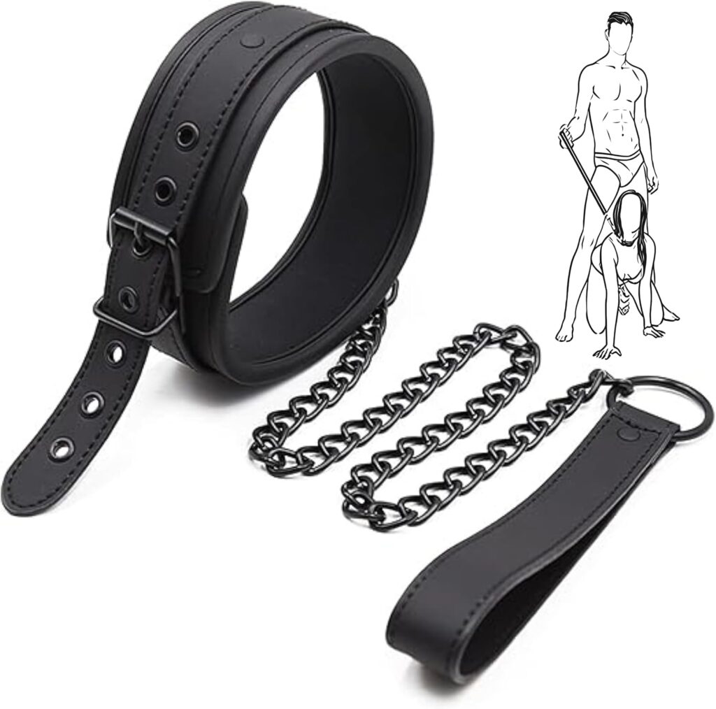 FOPS collare nero con guinzaglio da 60 cm
