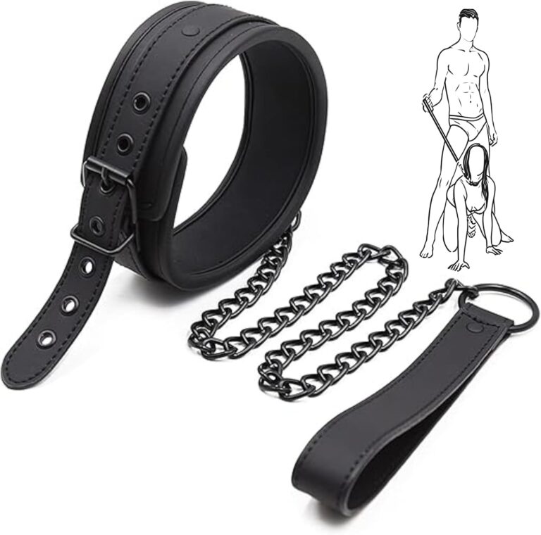 FOPS collare nero con guinzaglio da 60 cm