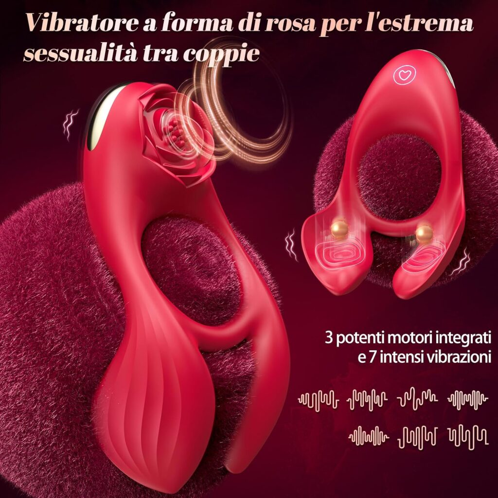 Rinofans anello vibrante a rosa per coppia – foto 3