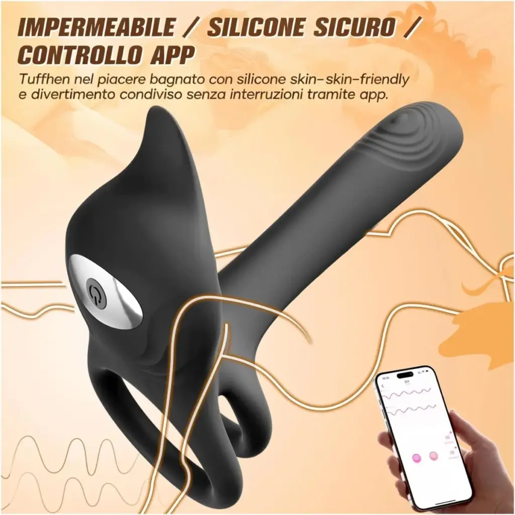 Anello vibrante doppio con telecomando – per la coppia – foto 6