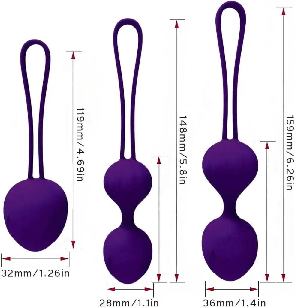 Coni vaginali per esercizi di Kegel – set da 3 in silicone – foto 2