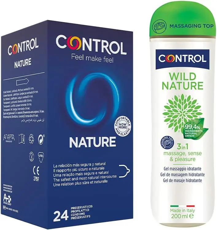 Control Natural Mix – 24 preservativi e gel massaggio