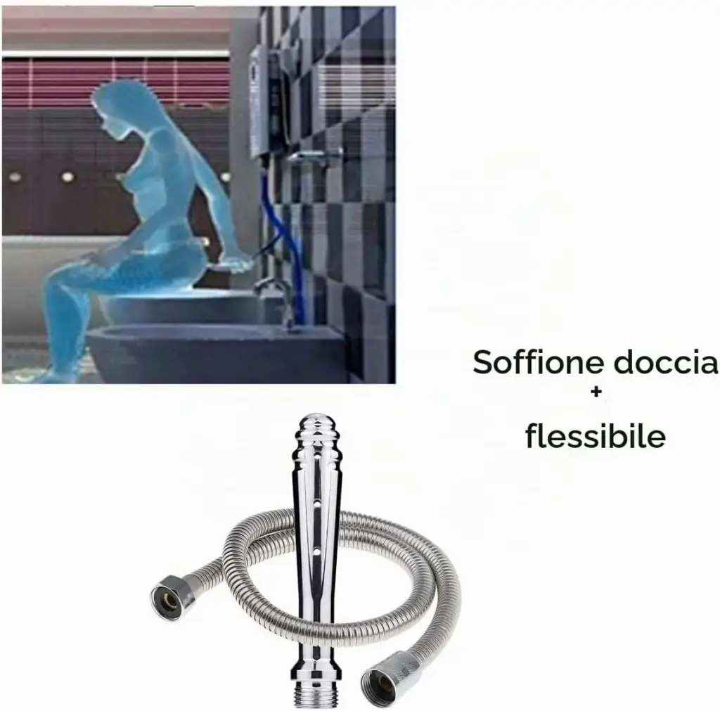Doccetta anale per doccia – cannula in alluminio con tubo 150 cm – foto 2