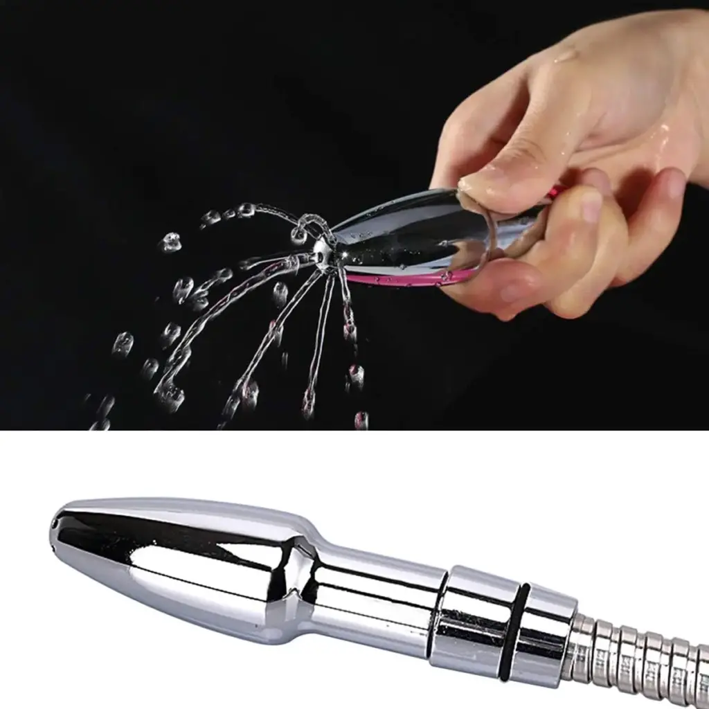 Doccetta anale in metallo con tubo – kit igiene intima – foto 5