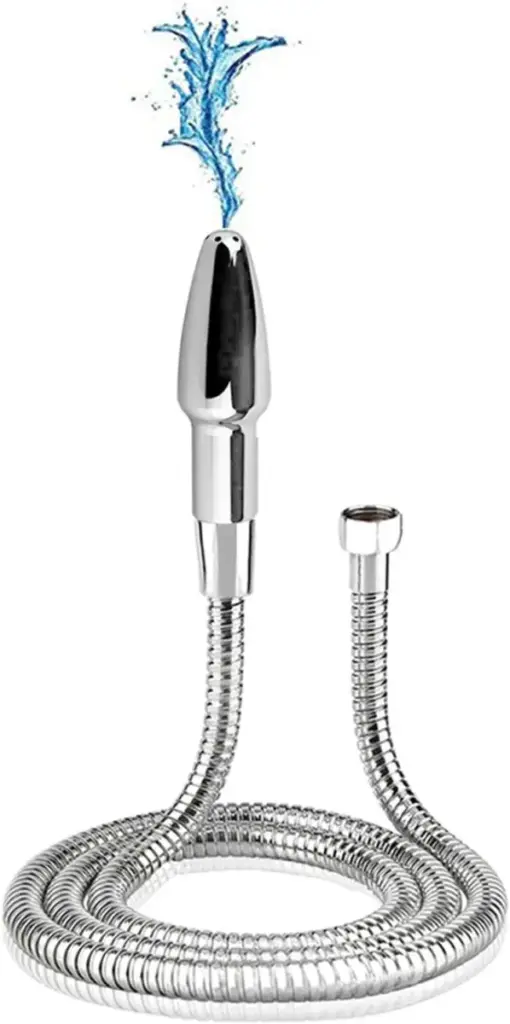 Doccetta anale in metallo con tubo – kit igiene intima