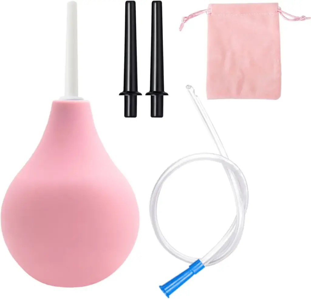 Doccetta anale a pera 225 ml – clistere in silicone con 3 cannule