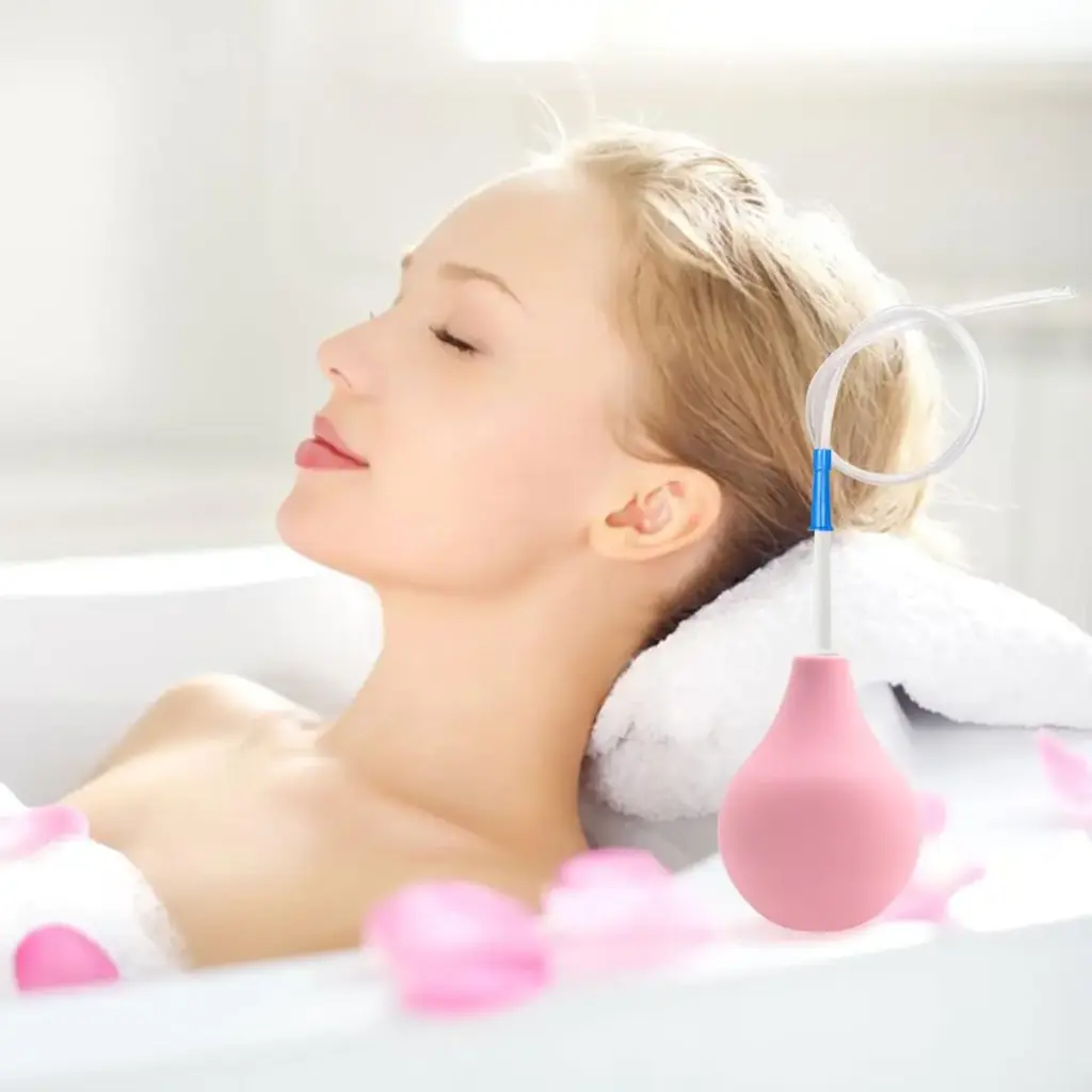 Doccetta anale a pera 225 ml – clistere in silicone con 3 cannule – foto 5