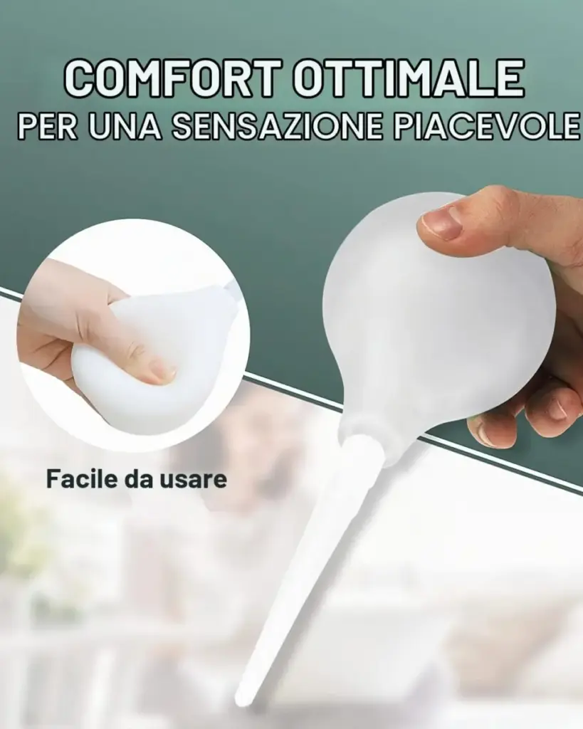 Doccetta anale a pera in silicone – clistere intimo da 224 ml – foto 4
