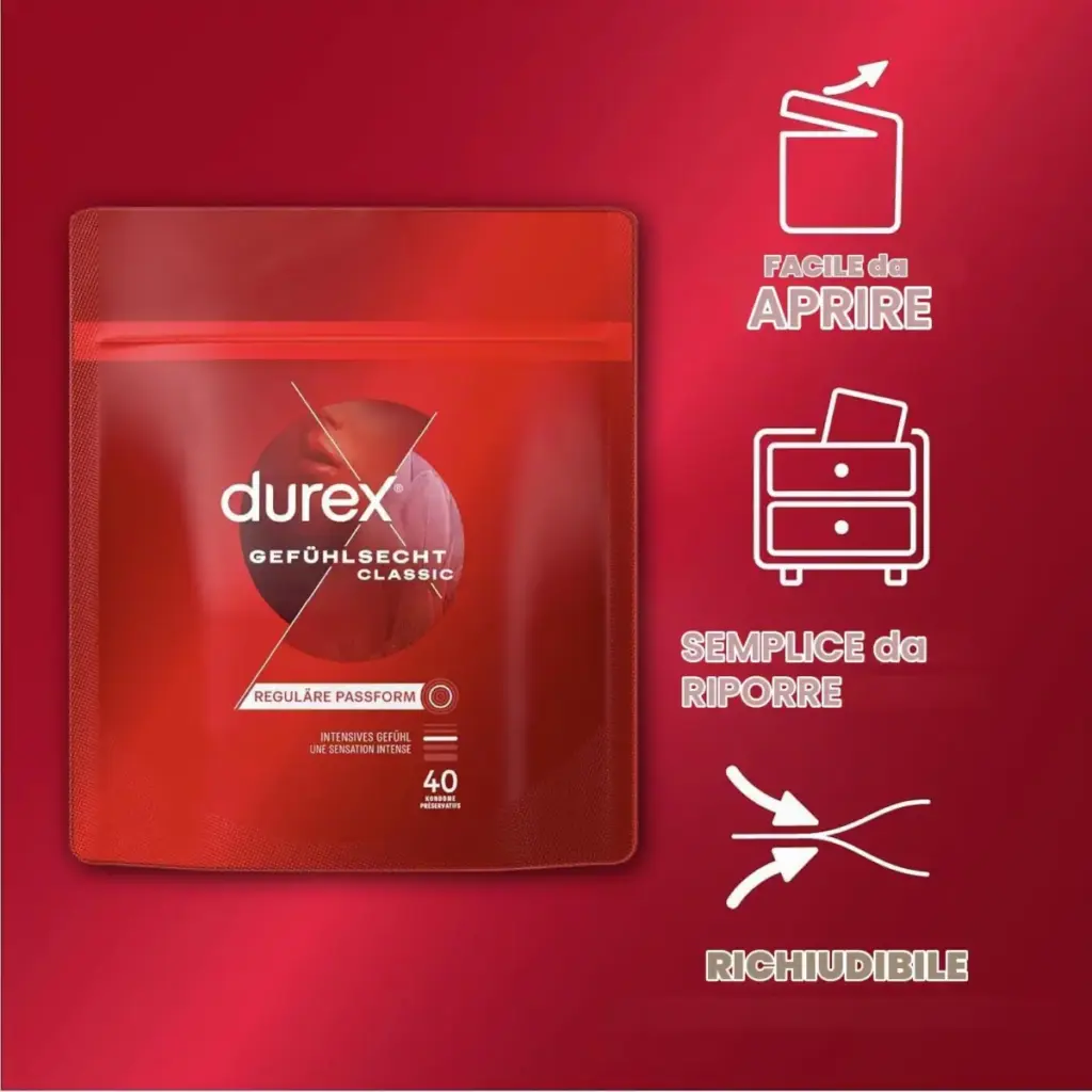 Durex Contatto Comfort – preservativi sottili, 40 pezzi – foto 3