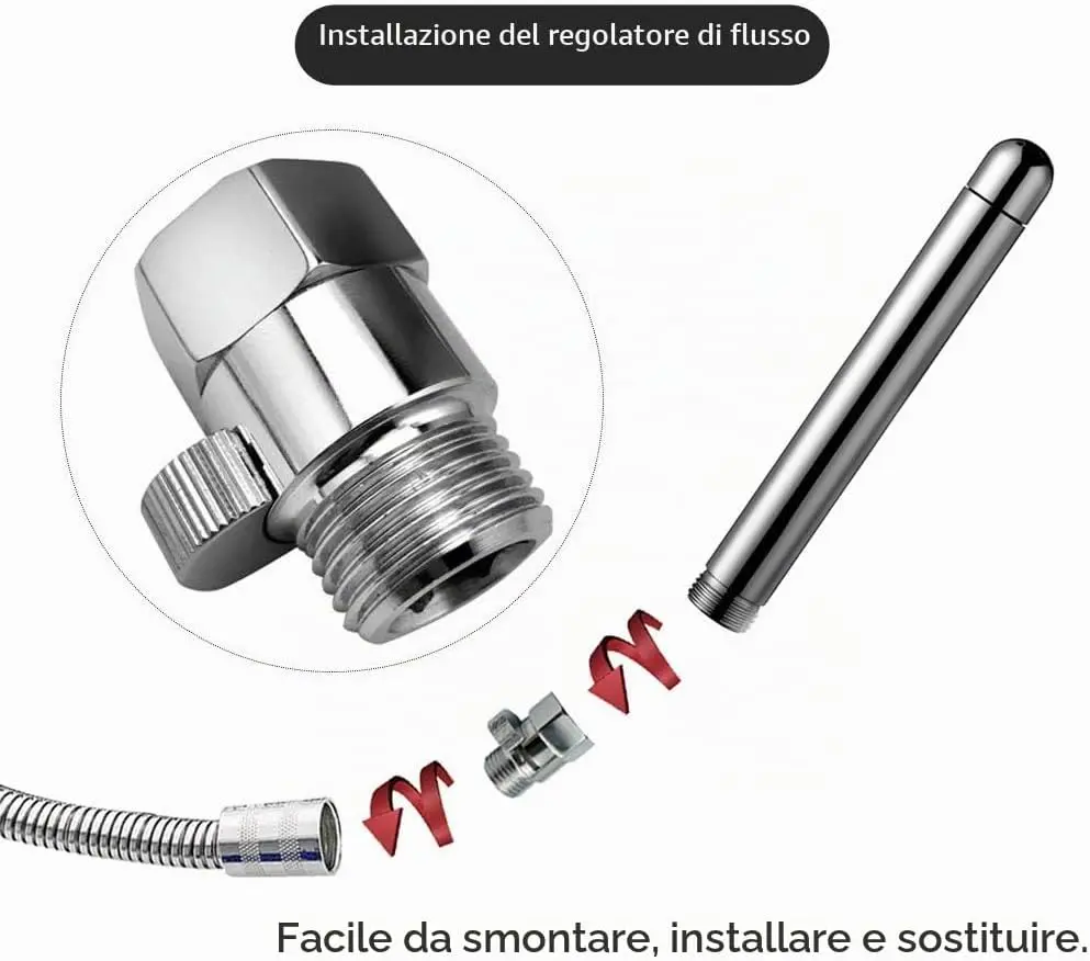 Kit doccetta anale da doccia con 3 beccucci – foto 2