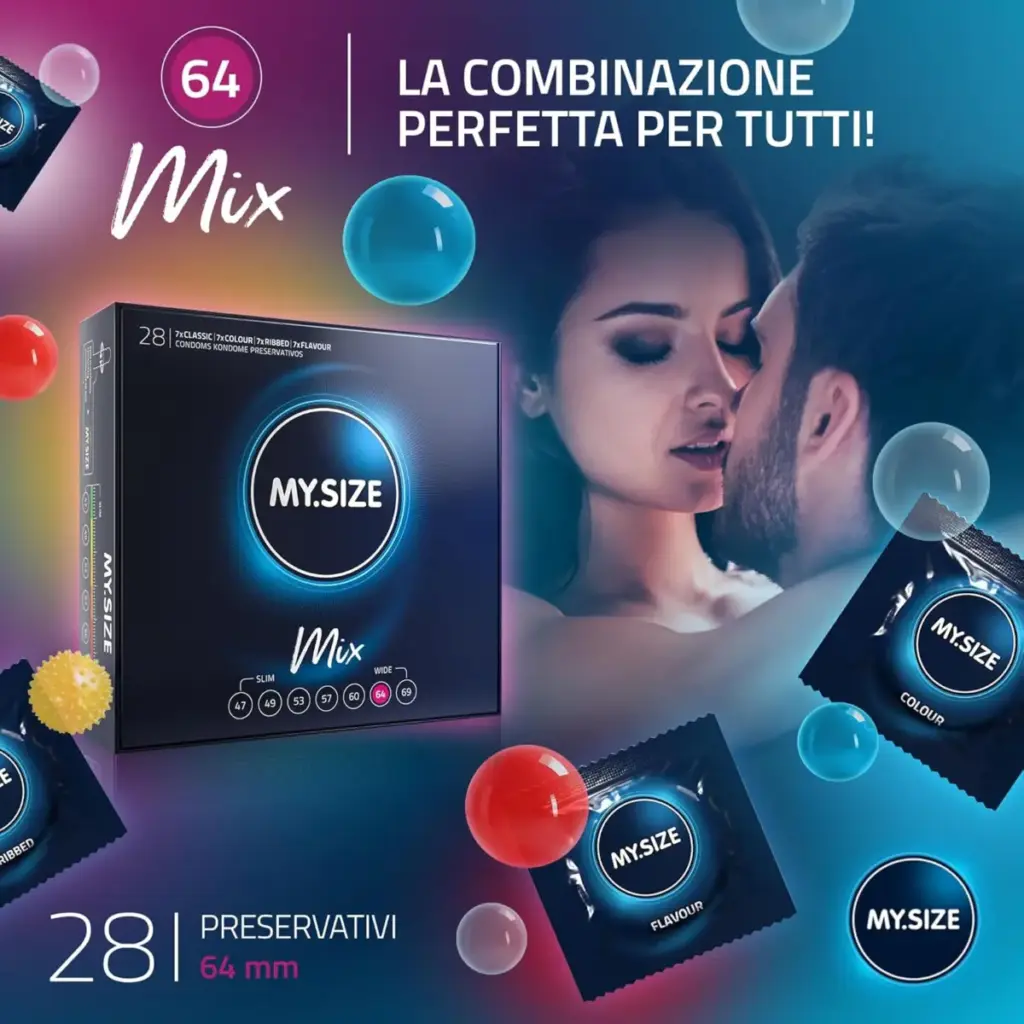 My.Size Mix 64 mm – preservativi taglia larga, 28 pezzi – foto 2