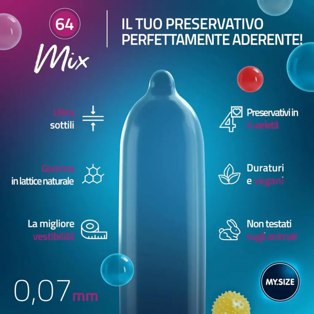 My.Size Mix 64 mm – preservativi taglia larga, 28 pezzi – foto 4