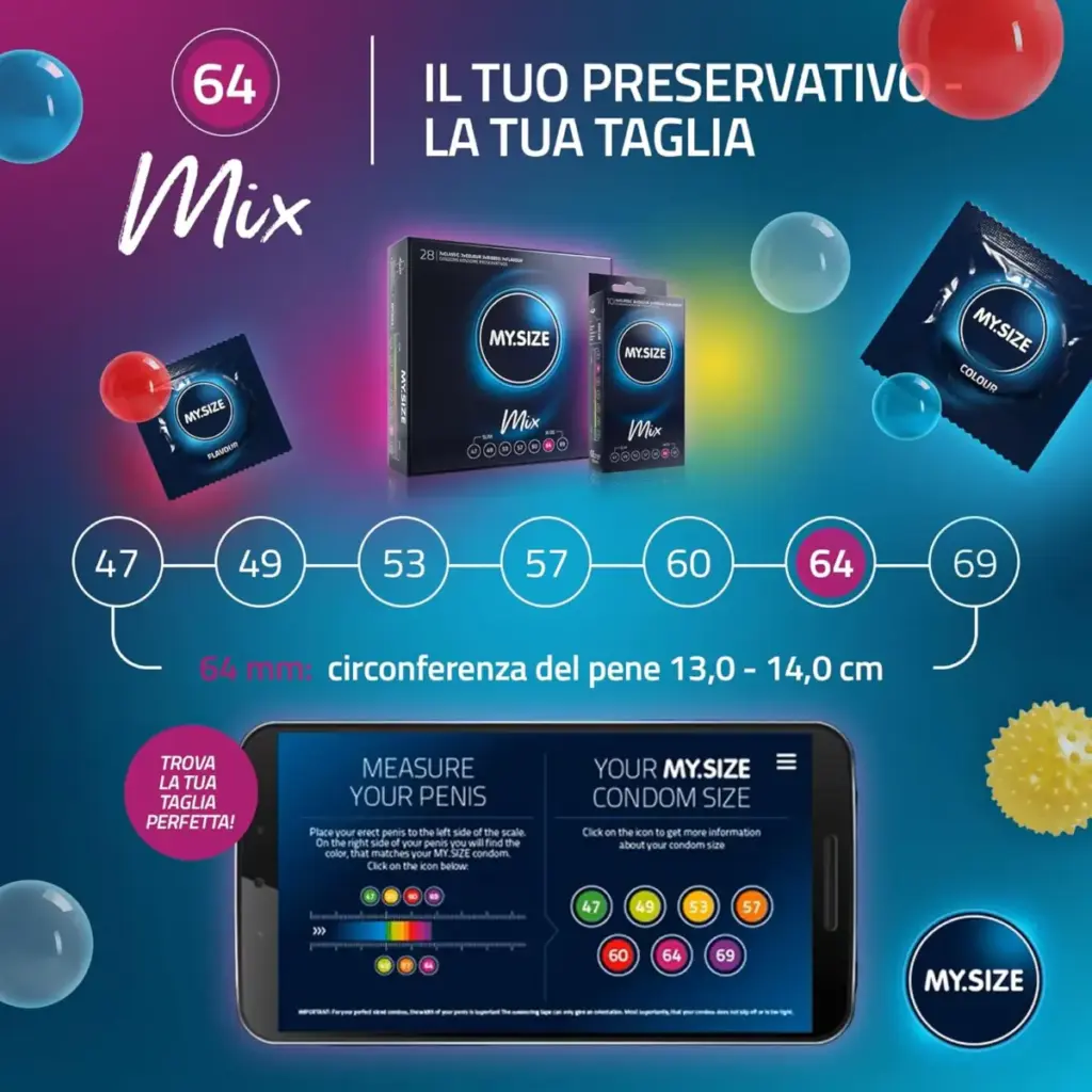 My.Size Mix 64 mm – preservativi taglia larga, 28 pezzi – foto 5