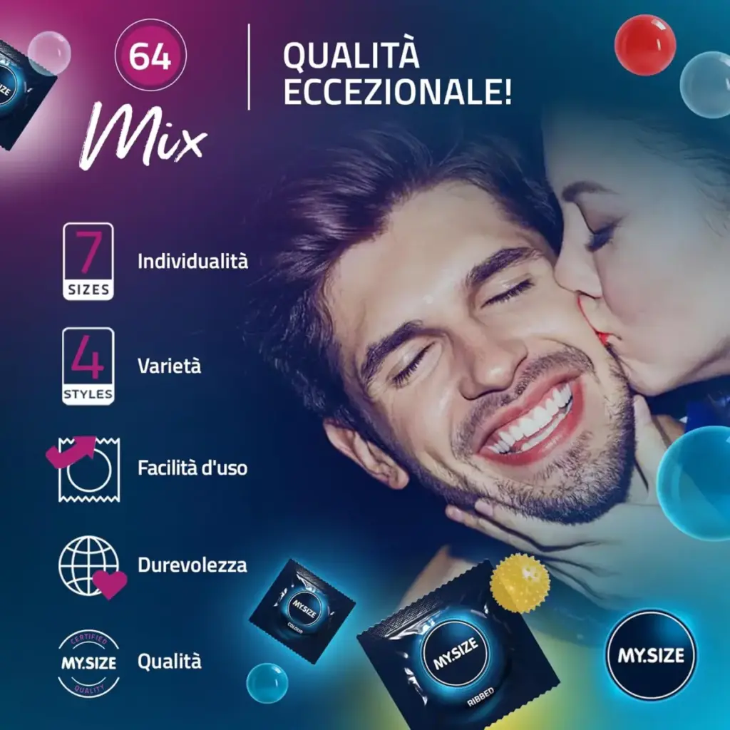 My.Size Mix 64 mm – preservativi taglia larga, 28 pezzi – foto 6