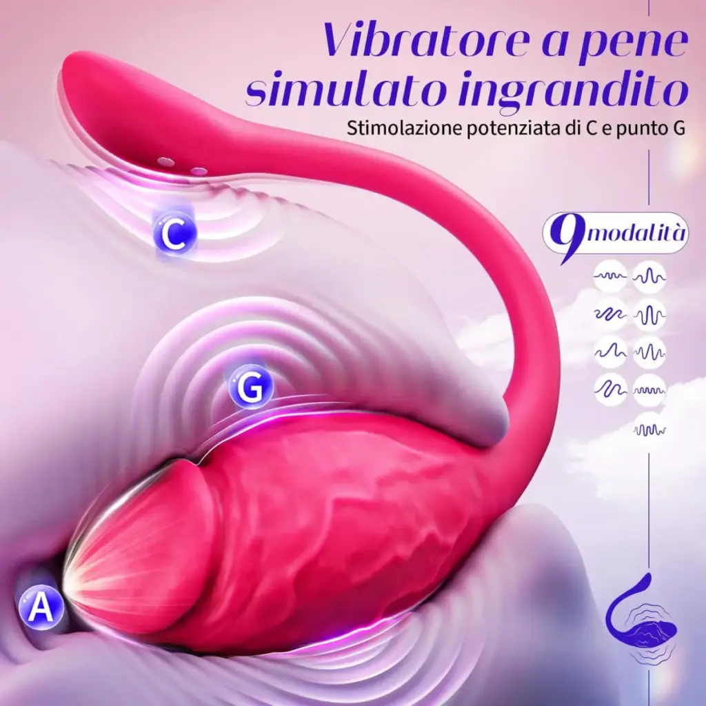 Ovetto vibrante a forma di C con app e doppio motore – foto 2