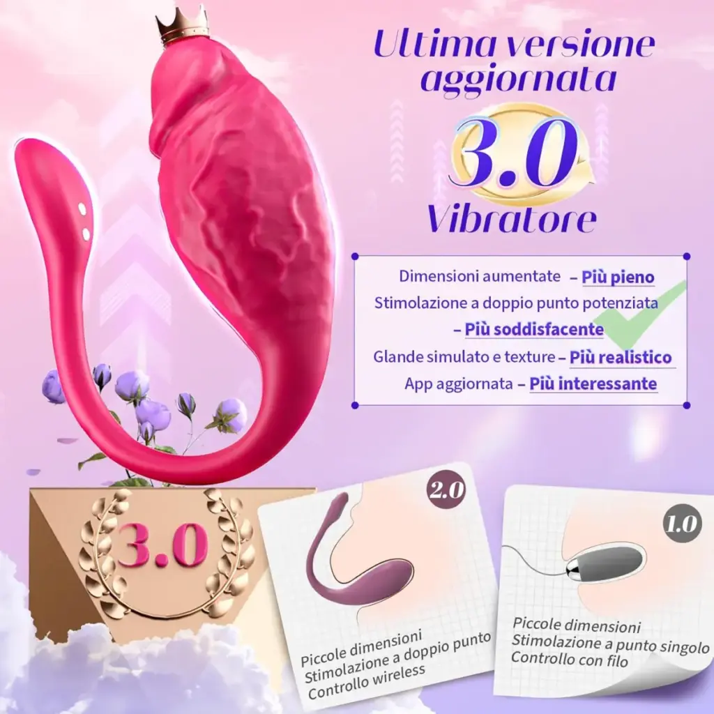 Ovetto vibrante a forma di C con app e doppio motore – foto 3