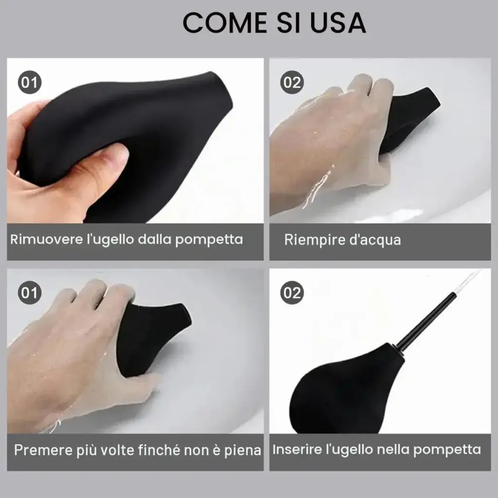 Pera per doccia anale da 160 ml in silicone – foto 3