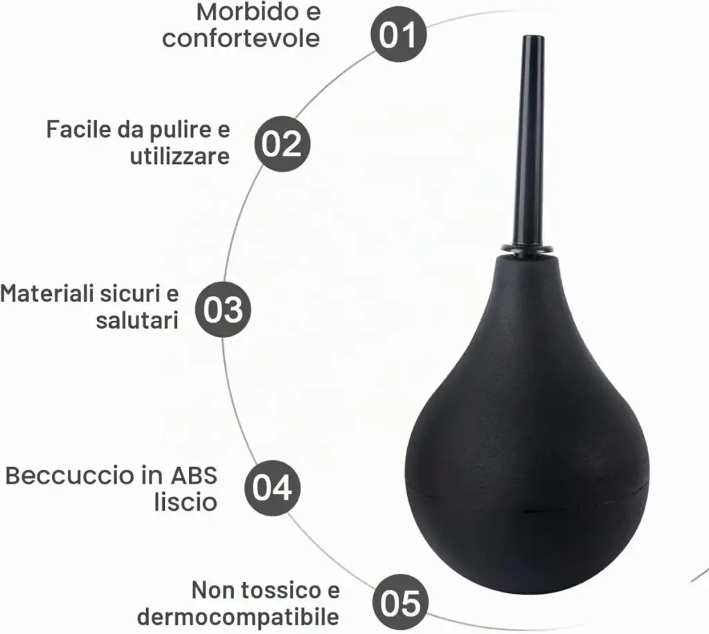 Pera per doccia anale da 160 ml in silicone – foto 5