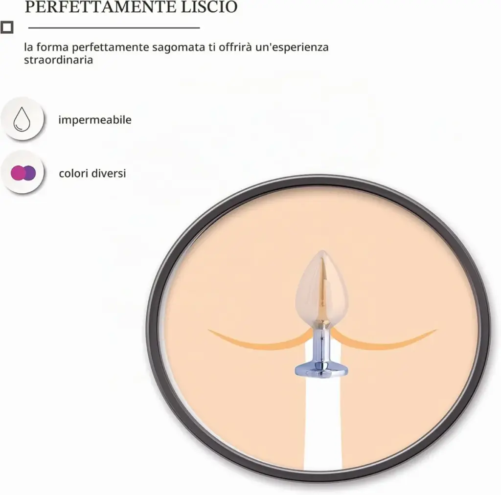 Plug anale in acciaio con cristallo rosa – 4 cm – foto 4