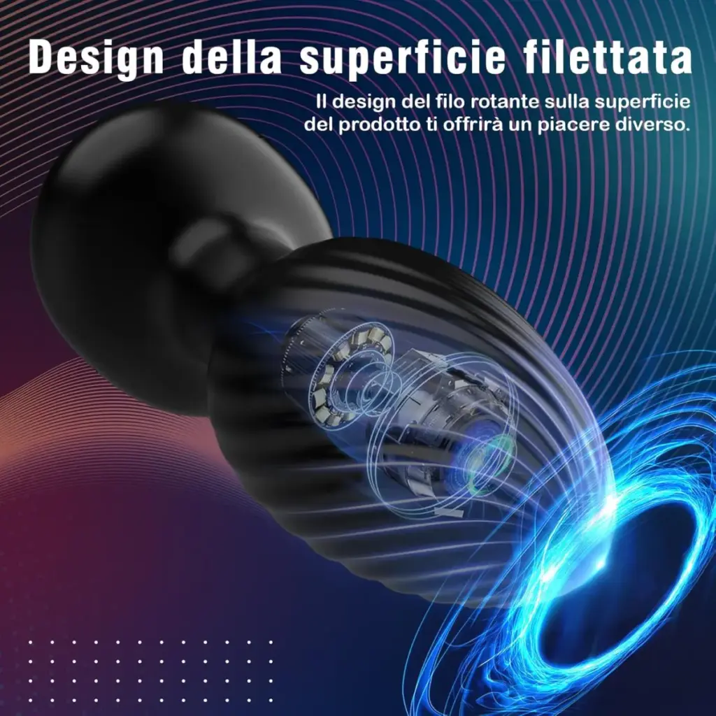 Plug anale vibrante con rotazione – base larga, ricaricabile – foto 3