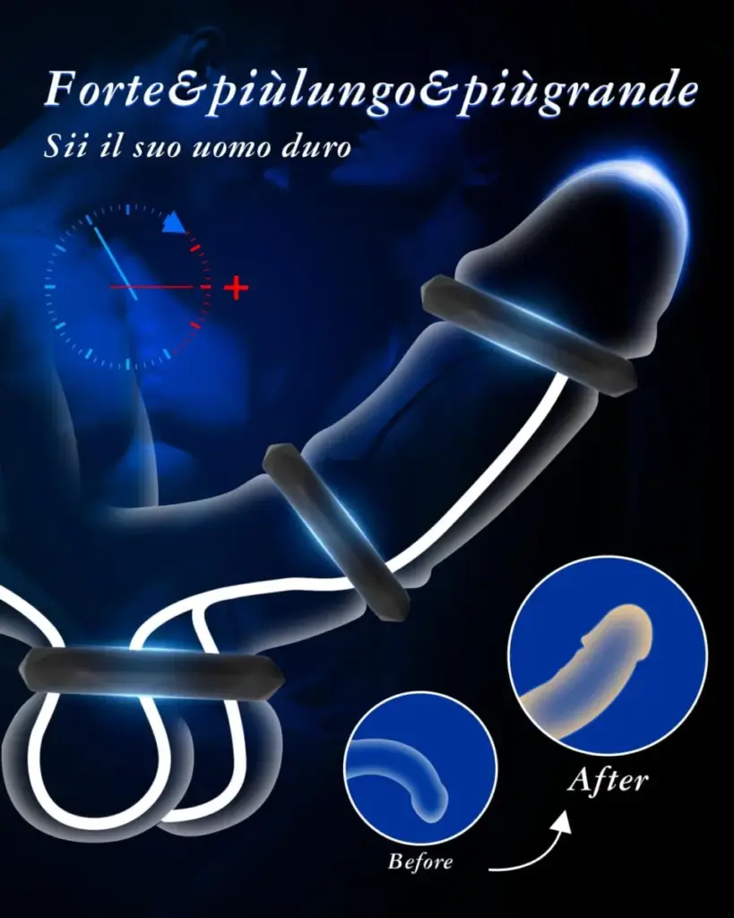 Set di 6 anelli fallici in silicone – misure diverse – foto 3