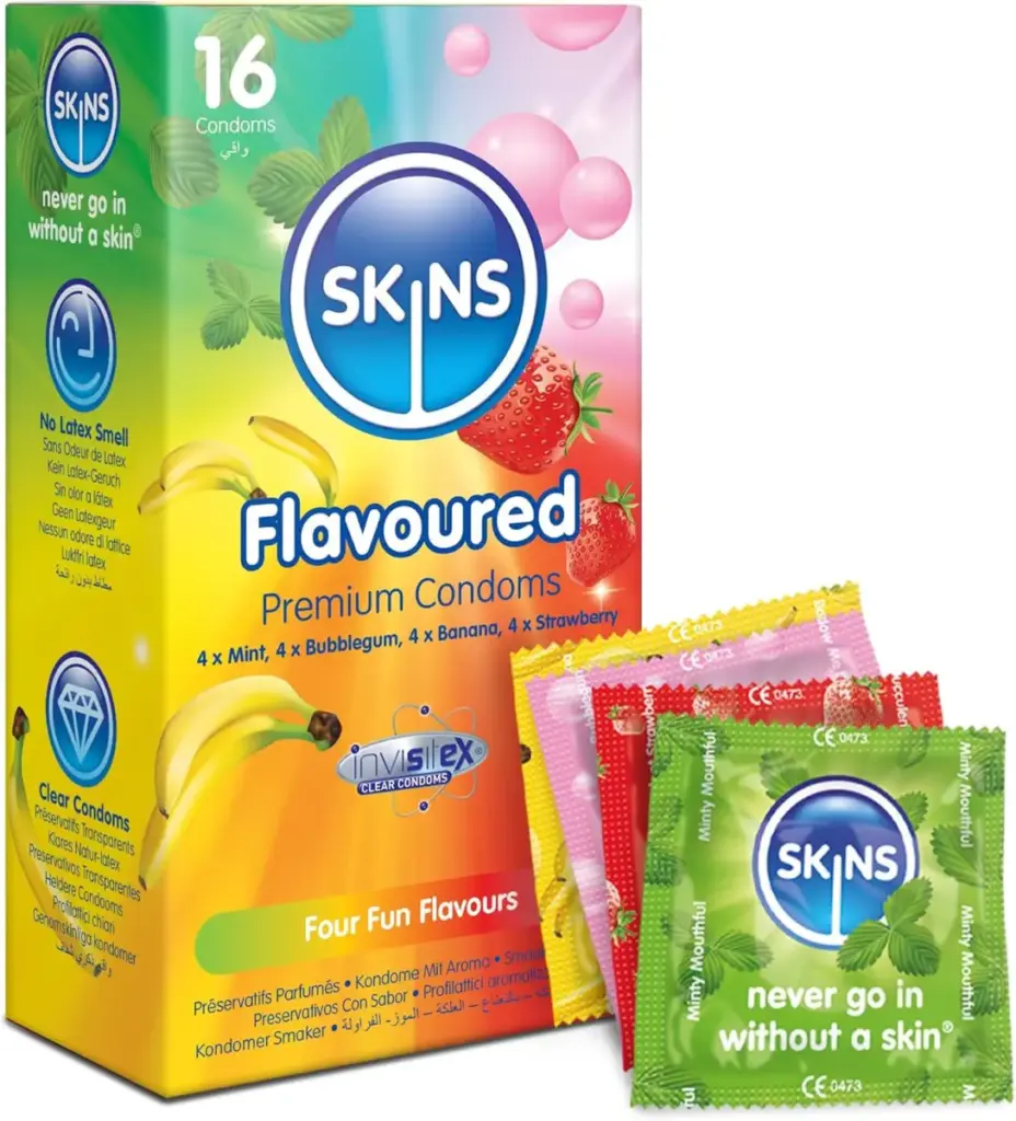 Skins preservativi aromatizzati – confezione mista da 16