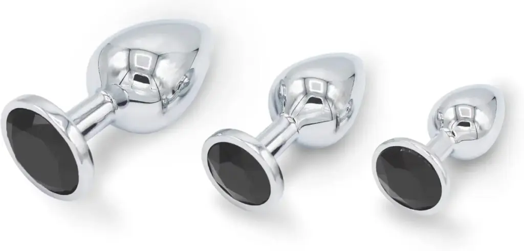Skurk – set 3 plug anali in acciaio con gioiello – foto 2