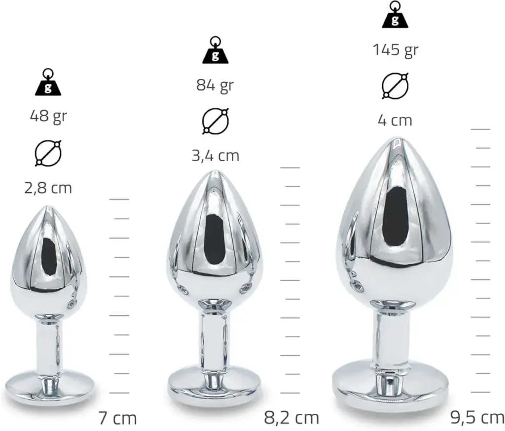 Skurk – set 3 plug anali in acciaio con gioiello – foto 5