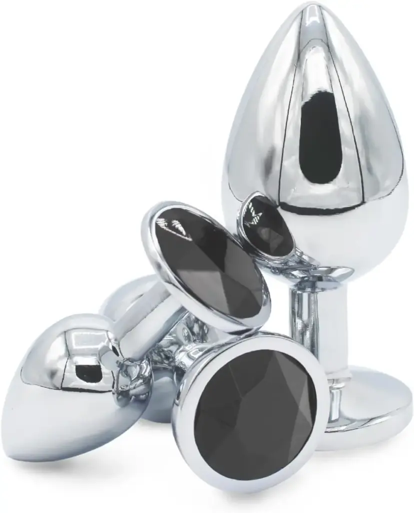 Skurk – set 3 plug anali in acciaio con gioiello
