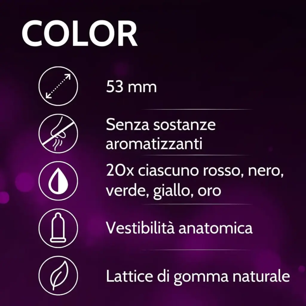 Vibratissimo preservativi colorati – confezione da 100 – foto 2