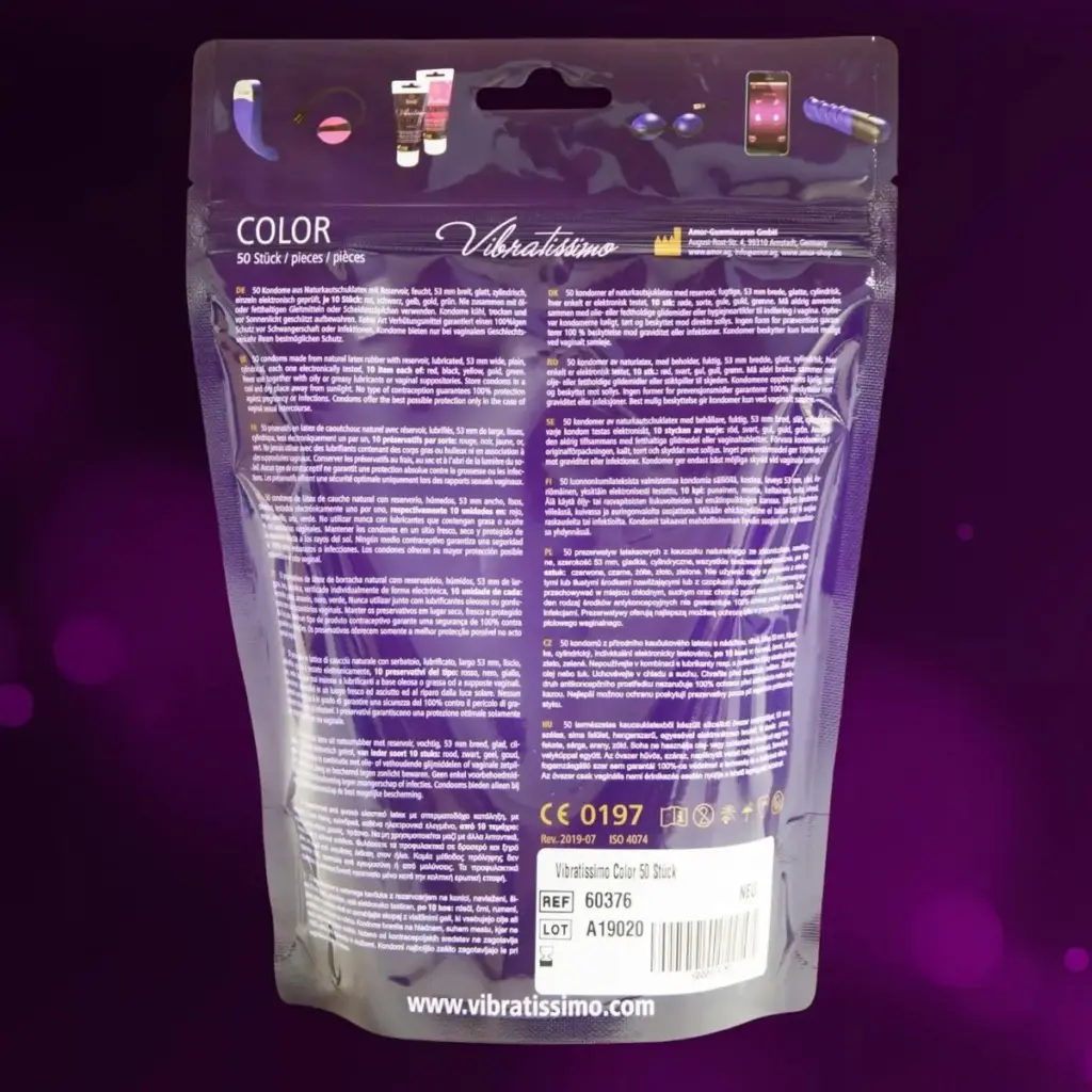 Vibratissimo preservativi colorati – confezione da 100 – foto 3
