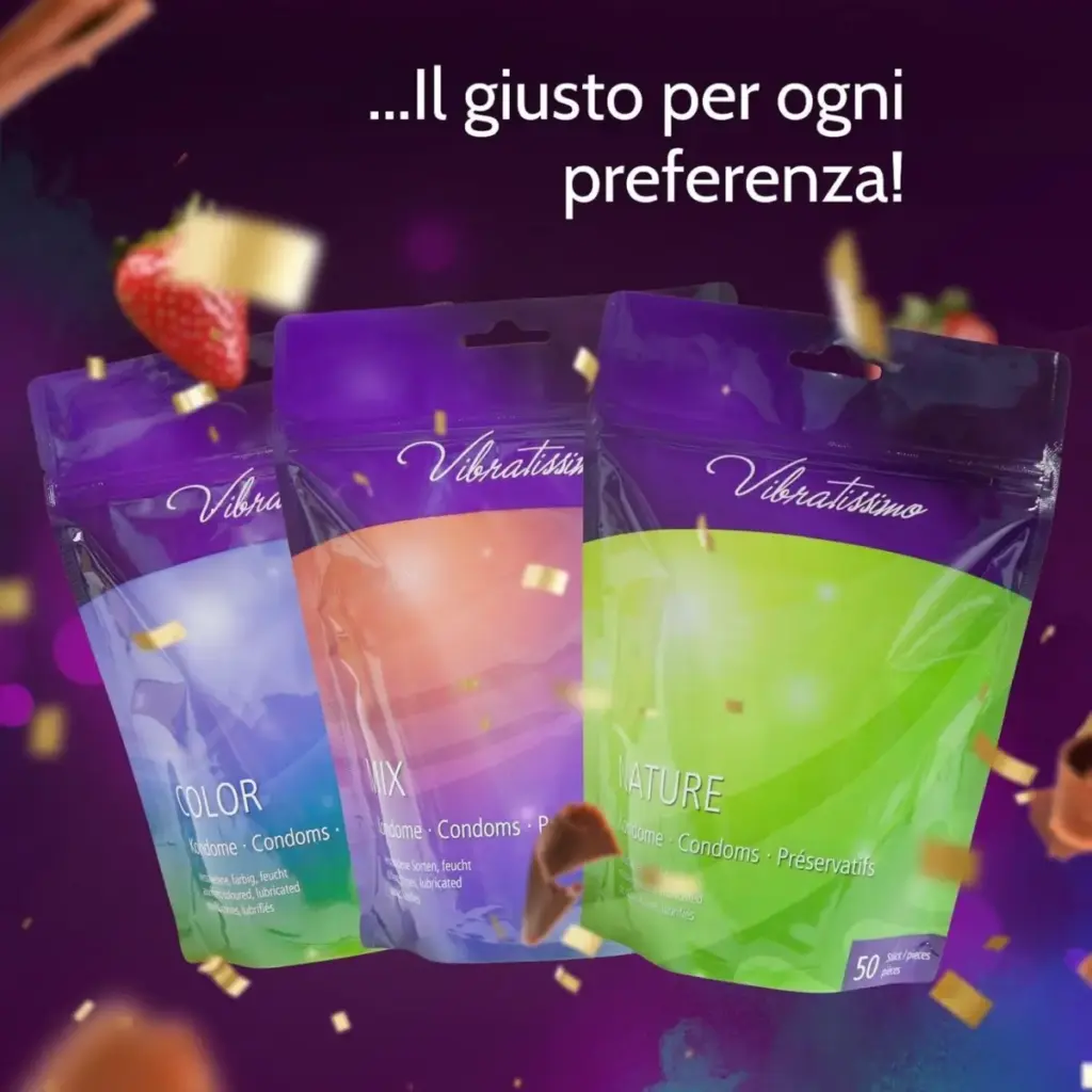 Vibratissimo preservativi colorati – confezione da 100 – foto 6
